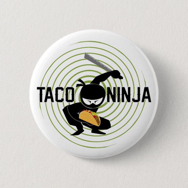 Taco Ninja Design - Round Button (Front)