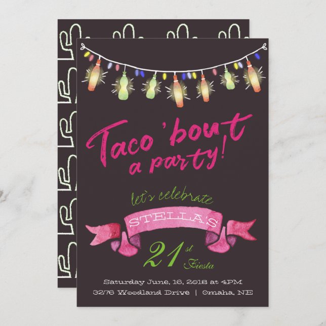 Taco Party Invitation (Front/Back)