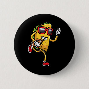 Taco Playing Footll Mexican Cinco De Mayo Kids Men 6 Cm Round Badge