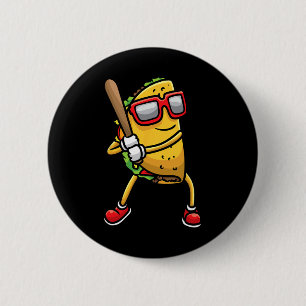Taco Playing Sell Mexican Cinco De Mayo Kids Men 6 Cm Round Badge