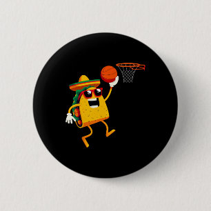 Taco Playing Sketll For Cinco De Mayo Celebration 6 Cm Round Badge