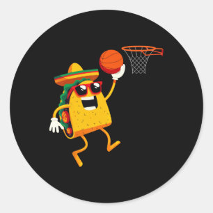 Taco Playing Sketll For Cinco De Mayo Celebration  Classic Round Sticker