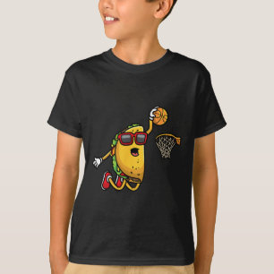 Taco Playing Sketll Mexican Cinco De Mayo Kids Men T-Shirt