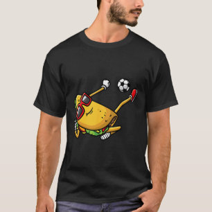 Taco Playing Soccer Mexican Cinco De Mayo Kids Men T-Shirt