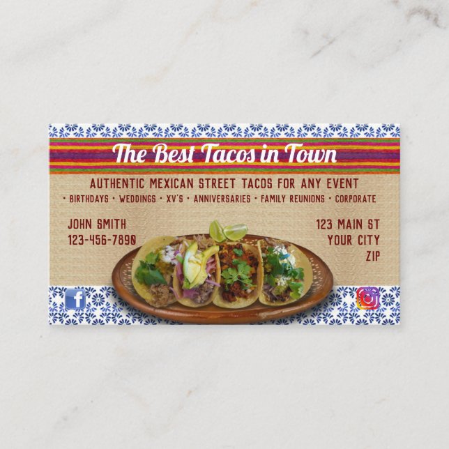Taco Service Business Cards (Front)