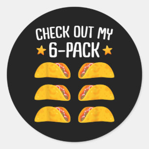 Taco Six Pack Cinco De Mayo Fiesta Mens And Womens Classic Round Sticker