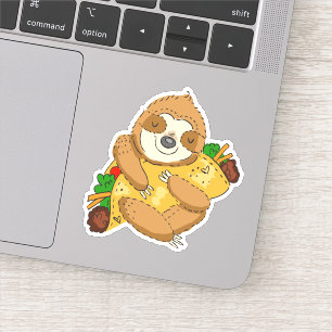 Taco Sloth Cartoon Funny Illustration