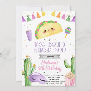Taco slumber party Birthday Invitation