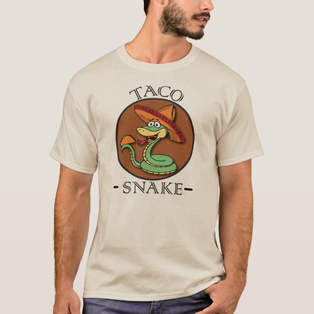 Taco snake restaurant tee shirt Mexican (Front)