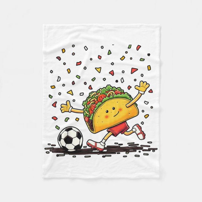Taco Soccer Cinco De Mayo Celebration Funny  Fleece Blanket (Front)