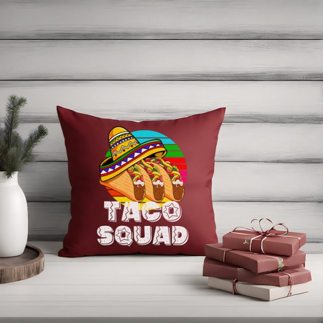 Taco Squad, Cinco de Mayo, Mexican Fiesta, Home Cushion (Taco Squad Throw Pillow)