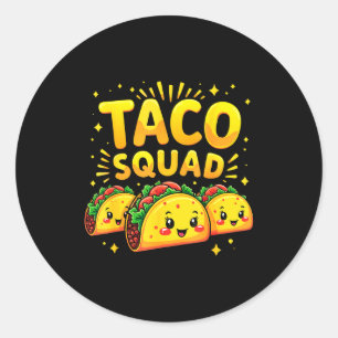 Taco squad cinco de mayo mexican food fiesta vibes classic round sticker