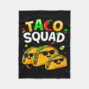 Taco Squad Funny Food for Kids Boy Women Men Cinco Fleece Blanket