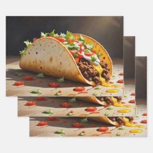 Taco Still Life Decoupage Wrapping Paper Sheet