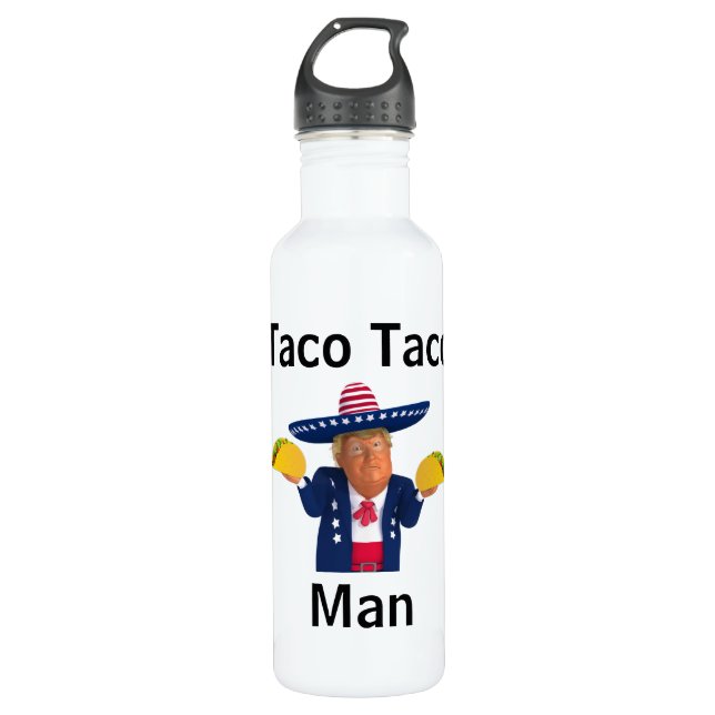 Taco Taco Man Water Bottle (Front)