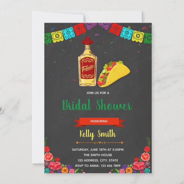 Taco tequila fiesta party invitation (Front)