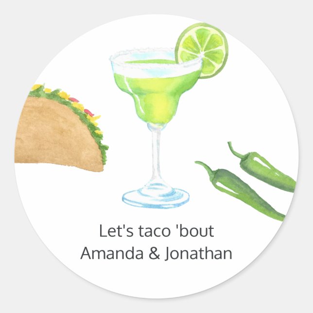 Taco themed classic round sticker (Front)