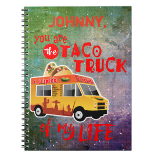 Taco Truck of my Life Tie-dye background Notebook