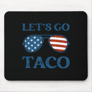 Taco Trump 2025 Retro Sungles Funny Let's Go Taco  Mouse Pad