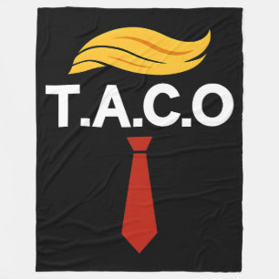 Taco Trump Always Chickens Out Fleece Blanket