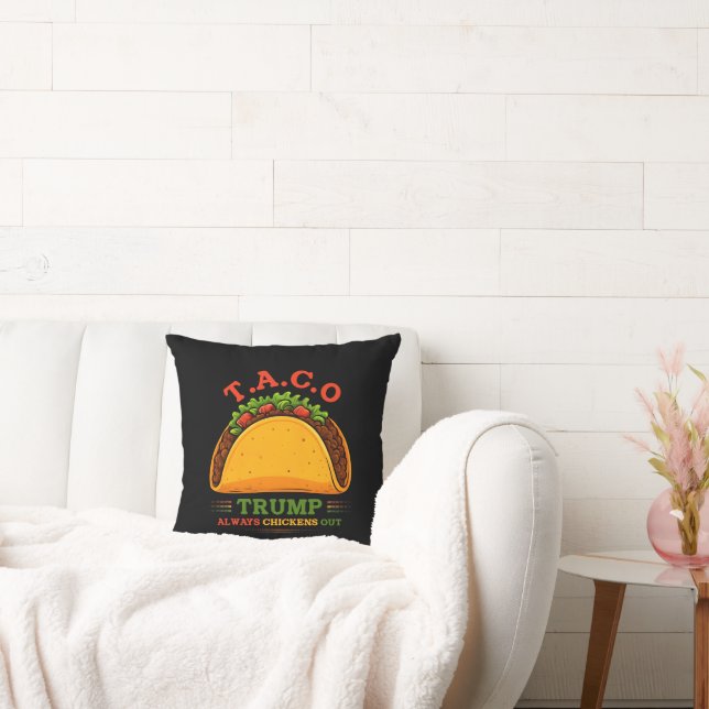 Taco Trump Always Chickens Out Funny Cushion (Couch)