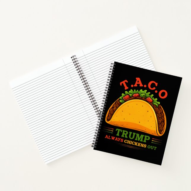Taco Trump Always Chickens Out Funny Notebook (Inside)