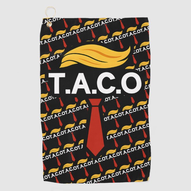 Taco Trump Always Chickens Out Golf Towel (Front)