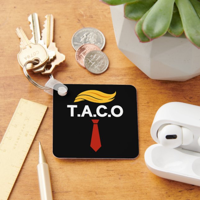 Taco Trump Always Chickens Out Key Ring (Desk)