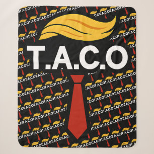 Taco Trump Always Chickens Out Sherpa Blanket