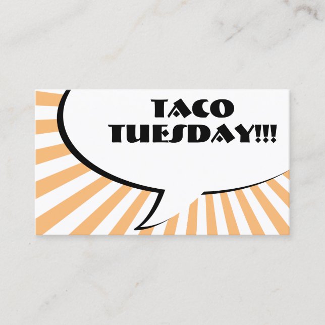 taco tuesday business card (Front)