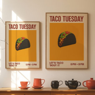 Taco Tuesday Kitchen Wall Art   Funny Taco Poster