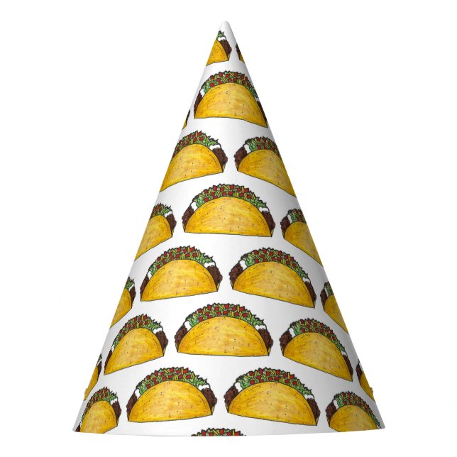 Taco Tuesday Mexican Fiesta Foodie Tex Mex Corn Party Hat (Front)