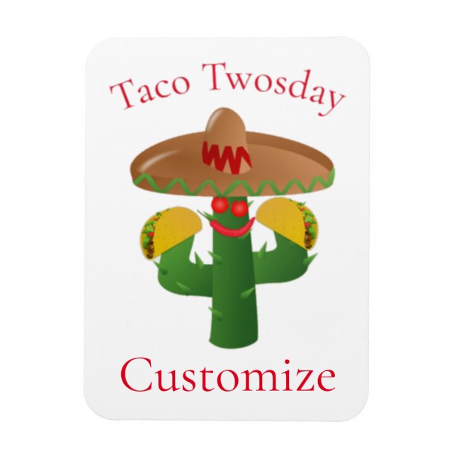 Taco Tuesday Saguaro Cactus Thunder_Cove Magnet (Vertical)