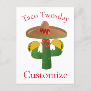 Taco Tuesday Saguaro Cactus Thunder_Cove Postcard