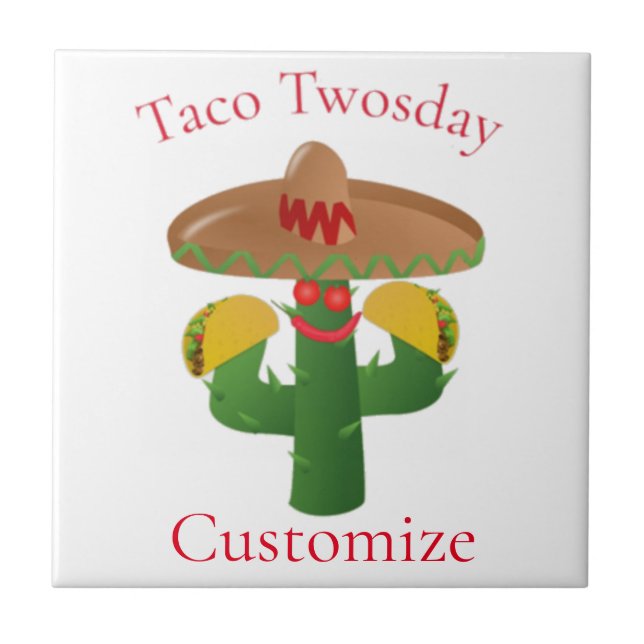 Taco Tuesday Saguaro Cactus Thunder_Cove Tile (Front)