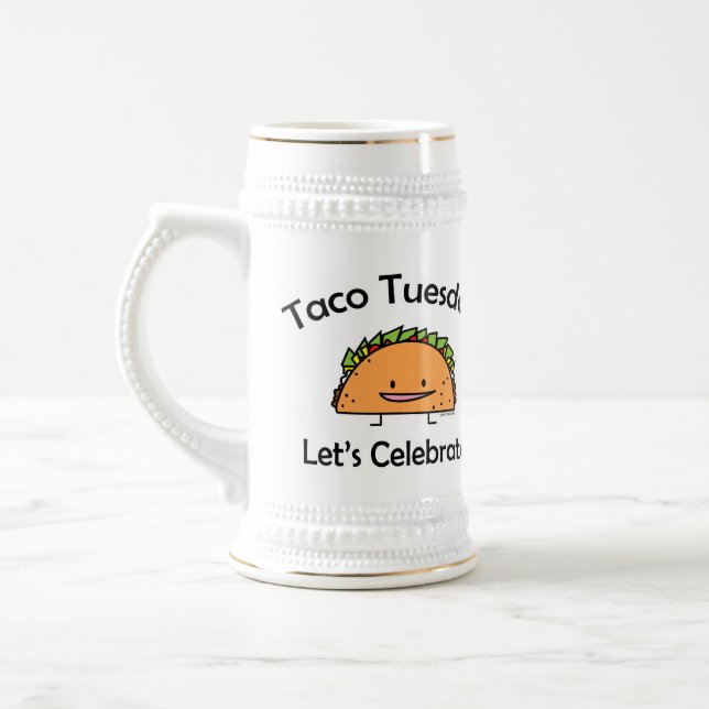 Taco Tuesday shell cheese Mexican food Beer Stein (Left)
