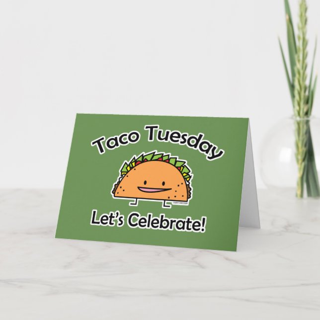 Taco Tuesday shell cheese Mexican food Thank You Card (Front)