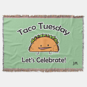 Taco Tuesday shell cheese Mexican food Throw Blanket