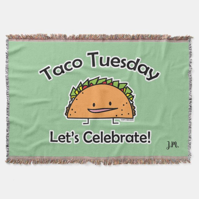 Taco Tuesday shell cheese Mexican food Throw Blanket (Front)