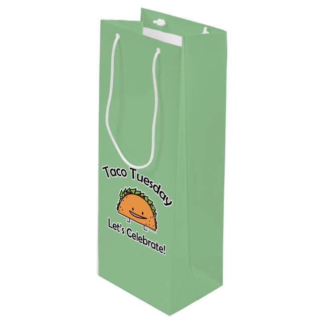 Taco Tuesday shell cheese Mexican food Wine Gift Bag (Front Angled)