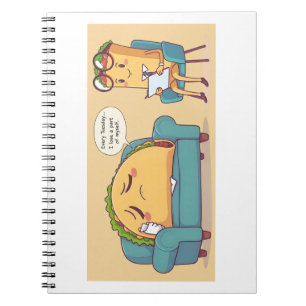 Taco Tuesday Therapy - Funny Cartoon Food Art Notebook