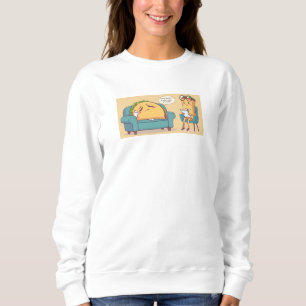 Taco Tuesday Therapy - Funny Cartoon Food Art Sweatshirt