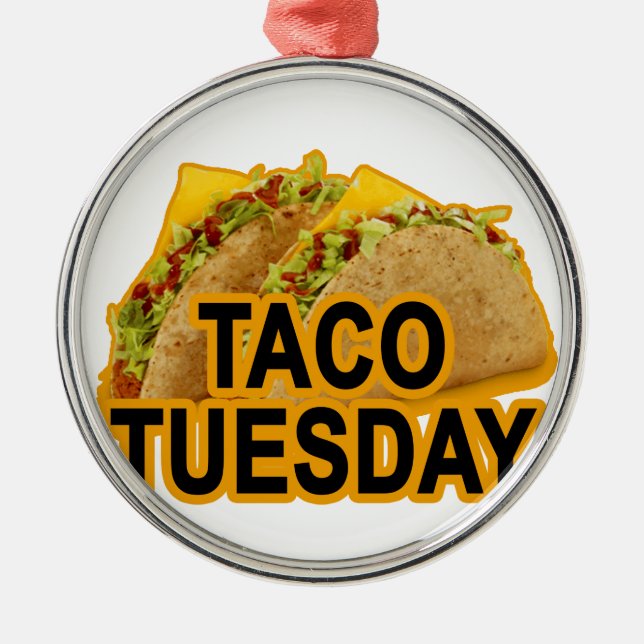 Taco tuesday tshirt.png metal tree decoration (Front)