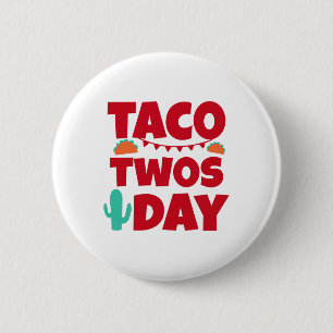 Taco Twosday 2nd Birthday 6 Cm Round Badge