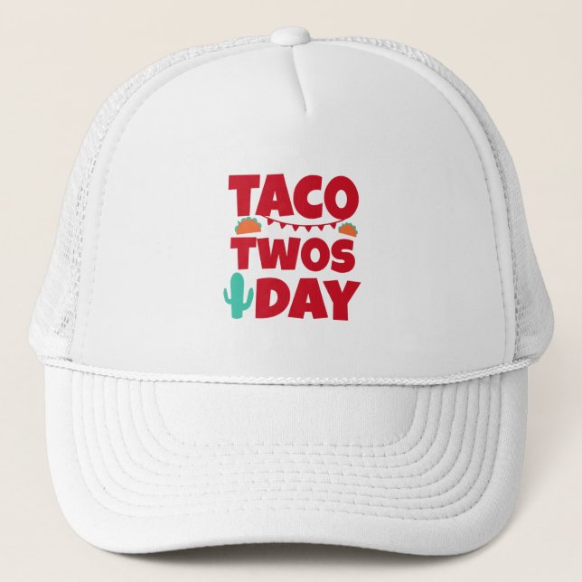 Taco Twosday 2nd Birthday Party Trucker Hat (Front)