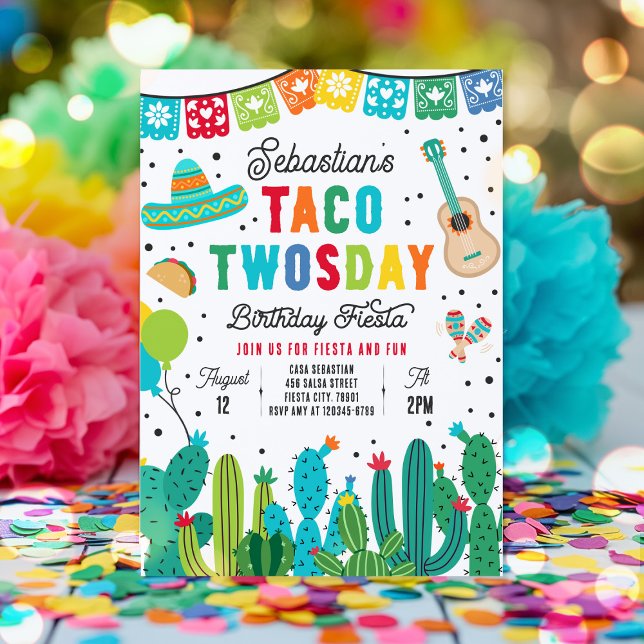 Taco Twosday Birthday Fiesta 2nd Birthday Party Invitation (Creator Uploaded)