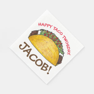 Taco TWOSday Tuesday 2nd Birthday Party Fiesta Napkin