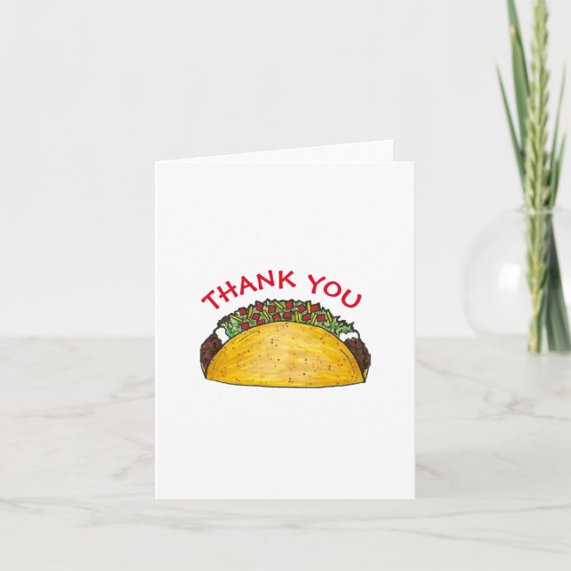Taco TWOSday Tuesday 2nd Birthday Party Fiesta Thank You Card (Front)