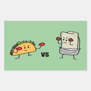 Taco vs burrito rectangular sticker