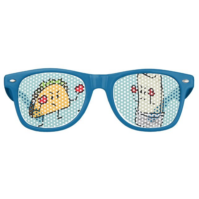 Taco vs Burrito Retro Sunglasses (Front)